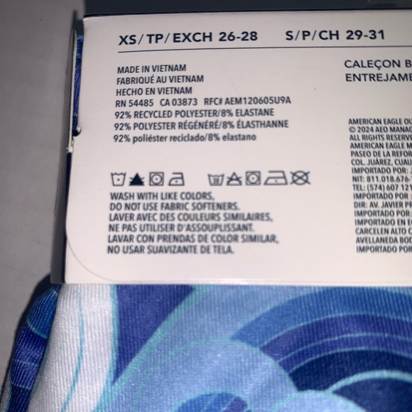 AMERICAN EAGLE 4” Ultra Soft Pocket Boxer. Small. Blue/White wave pattern - Picture 6 of 9